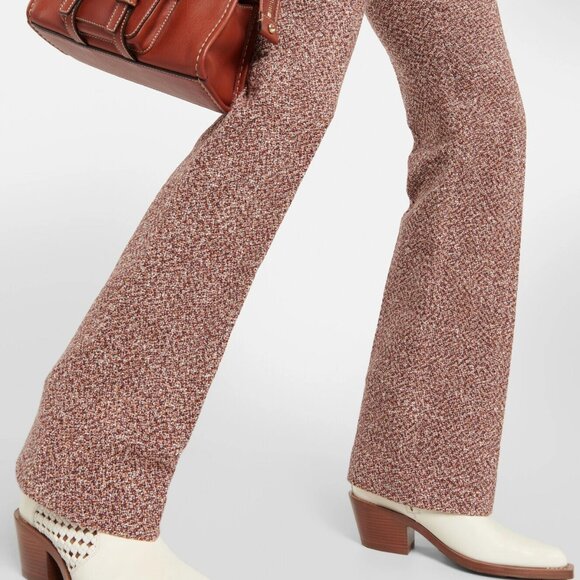 New CHLOE Tweedy Wool Boot Cut Pants 36 2 $1490 - Picture 5 of 13